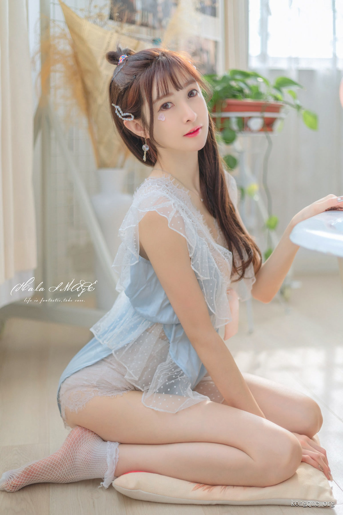 王羽杉-蕾丝连体比基尼_009